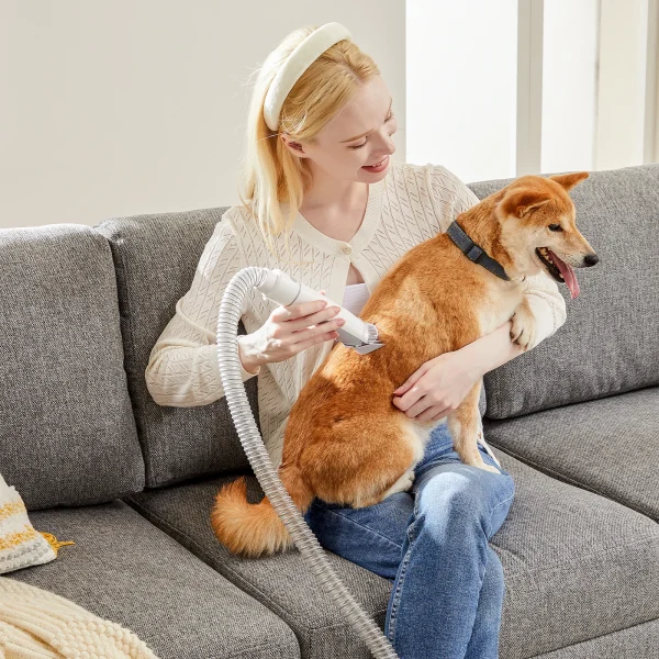 Professional Pet Grooming Vacuum Kit 3 Suction Modes and 5 Groomer Tools with Cordless Low Noise Dog Clippers for Cats