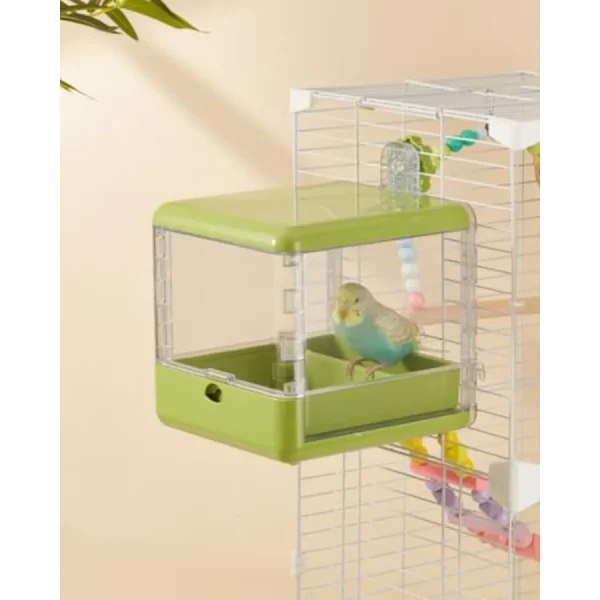 Bird Feeder and Bath for Cage, Hanging Bird Bathtub Bath Shower Box Bowl,