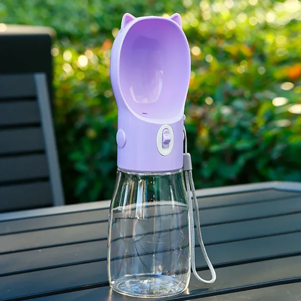 Portable Pet Water Bottle with Feeder Bowl