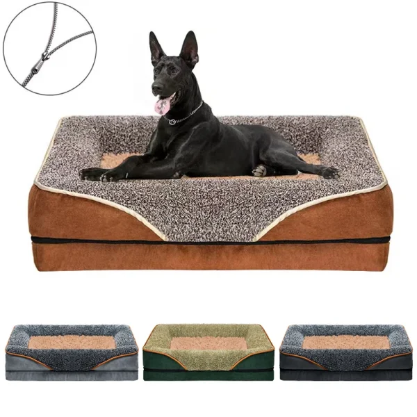 An oversized dog bed washable comfortable and soft cat sofa bed with raised edges,
