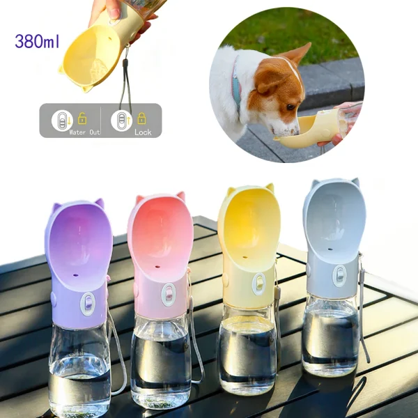 380ML Portable Dog Water Bottle For Small Medium Large Dogs Cats  Leakproof